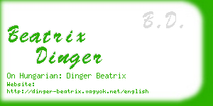 beatrix dinger business card